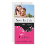 Hot Pink Flourish/photo  "Save the Date" Photo Card Template