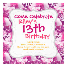 Hot Pink Flower Bouquet in Vase Collage Custom Invites