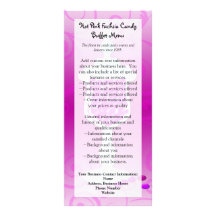 Hot Pink Fuchsia Candy Buffet Rack Card Template