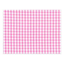 Hot pink Gingham pattern Post Cards