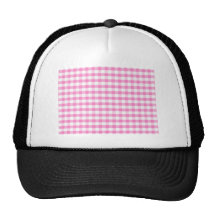 Hot pink Gingham pattern Trucker Hats