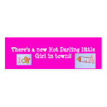 hot pink girl bookmarks business cards