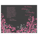 Hot Pink & Grey Abstract Floral Wedding Program flyers