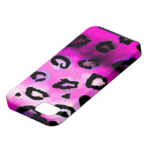 Hot Pink Grunge Leopard Print