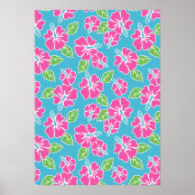 Hot Pink Hibiscus Print