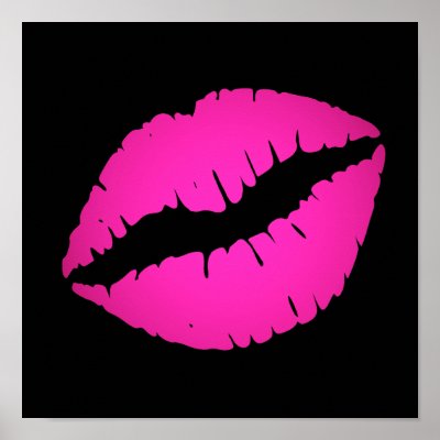 Hot Pink Kiss Poster