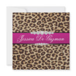 Hot pink Leopard Debut invitations