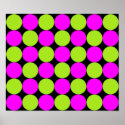 Hot Pink & Lime Green Polka Dots posters