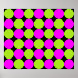 Hot Pink & Lime Green Polka Dots posters