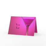 Hot Pink Martini Cocktail Greeting Card