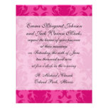 hot pink on pink chic damask pattern custom invite