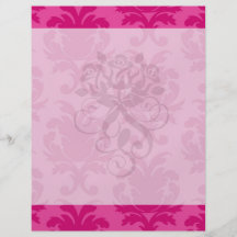 hot pink on pink chic damask pattern full color flyer
