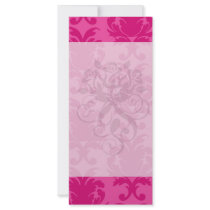 hot pink on pink chic damask pattern personalized rack card