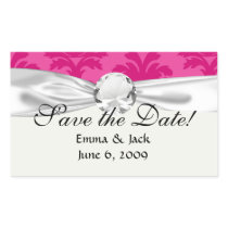 hot pink on pink chic damask pattern rectangular sticker