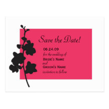 Hot Pink Orchid Save the Date Postcards