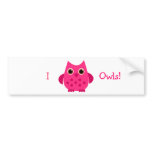 Hot Pink Owl bumper stickers