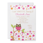 Hot Pink Owl Custom Invitations