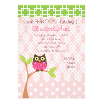 Hot Pink Owl invitations