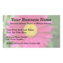 Hot Pink Painted Daisy Business Card Templates