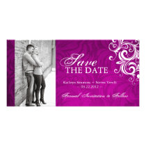 Hot Pink Photo Save The Date Invitation
