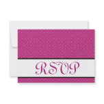 Hot Pink Polka Dot RSVP Wedding Response Personalised Invitations