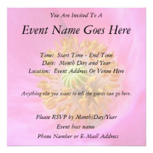 Hot Pink Poppy Flower Custom Invite