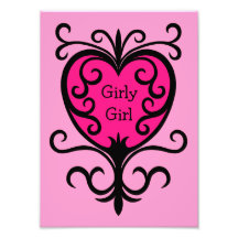 Hot pink punk girly girl ornate heart photo art