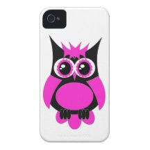 Hot Pink Punk Owl Case iPhone 4 Cases