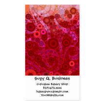 Hot Pink Purple Concentric Circles Mosaic Swirls Business Cards