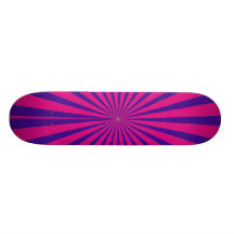 Hot Pink Purple Starburst Sun Rays Tunnel View Custom Skateboard