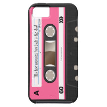 Hot Pink Retro Cassette Tape Personalised Case iPhone 5 Cover