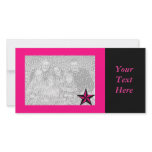 Hot Pink Star Border Photo Card