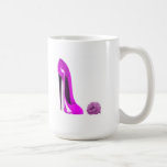 Hot Pink Stiletto Shoe and Rose Mugs