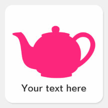 Hot Pink Teapot Square Sticker
