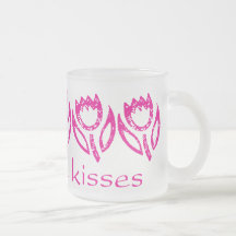 Hot Pink Tulips five kisses Mug