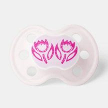 Hot Pink Tulips  Soother Baby Pacifier