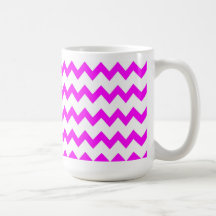 Hot Pink White Chevrons Mug