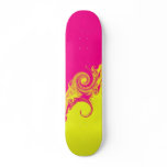 Hot pink & yellow skateboard