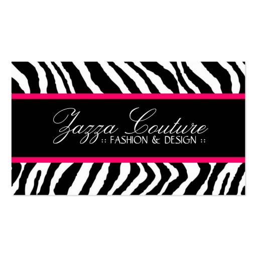 Hot Pink  Zebra Business card