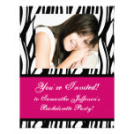 Hot Pink Zebra Party Invitation