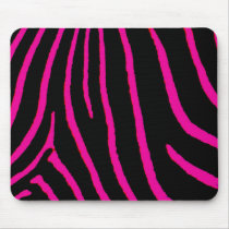 Hot Pink Zebra Print Mouse Pads