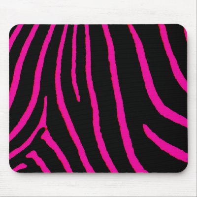 Hot Pink Zebra Print Mouse Pads by BrattiGrl