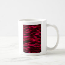 Hot Pink Zebra Stripe Print Coffee Mugs