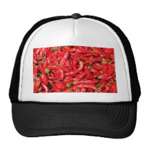 Hot Red Chilli Peppers Outdoors in the Summer Sun Trucker Hats