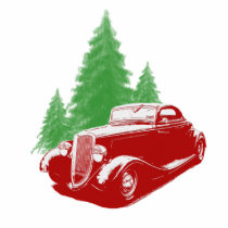 Hot Rod Christmas Ornament Photo Cut Outs