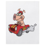 hot rod hog pig racing in car cartoon flyers