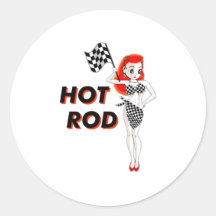 Hot Rod Round Sticker