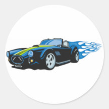 Hot Rod Round Stickers