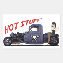 Hot Rod Truck with a Girl Stickers