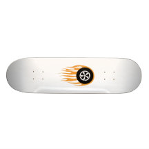 Hot rod wheel with flames skate boards